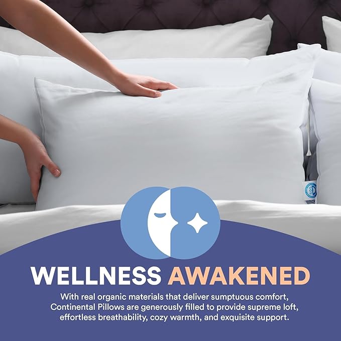 Continental Bedding Medium Queen Pack of 1 White Down Pillows 25 Ounce 550FP Hotel Down Pillows for Supporting Back Side and Stomach Sleepers