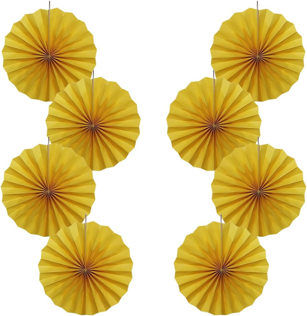 BARTHEW Yellow Birthday Decorations,DIY Yellow Paper Fans Hanging Decoration ,Party Supplies Party Fans 12in, Wedding Graduation Events Accessories 30 Color DIY Set （Yellow）