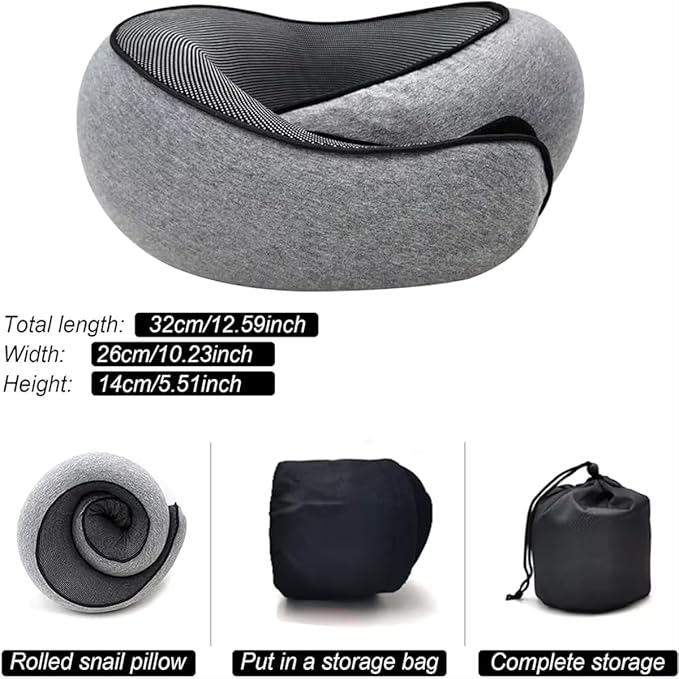 Wander Plus Travel Pillow, Travel Neck Pillow Memory Foam Travel Pillow 2024 New Travel Pillow Suitable for Travel, Airplanes, Cars and Offices (Dark Gray)