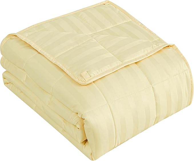 Weighted Blanket,10lbs Heavy Weighted Blanket 40"x60" Breathable Cooling Blanket, Summer Blankets Ultra Soft Comfort Blanket with Glass Beads for All-Season (Yellow)