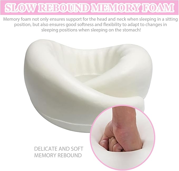 Travel Pillow, Neck Pillow, Neck Pillow for Traveling, 360° Travel Neck Pillows for Airplanes, Memory Foam Airplane Pillow, Soft Airplane Neck Pillow Stowable U-Shaped Pillow (Pink)