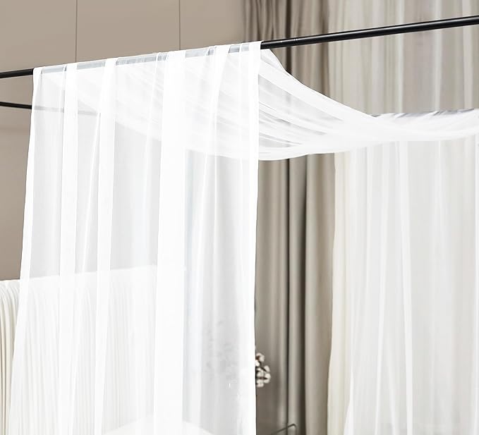 Akiky Canopy Bed Curtains White Bed Canopy Drapes Sheer Curtain Bed Scarf 1 Curtains Panel for Twin Size Bed décor