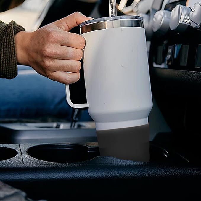 2 PCS Silicone Protective Boot for Yeti Rambler 20oz/25oz/30oz/35oz Tumbler, Anti-Slip Protective Silicone Water Bottle Bottom Boot Sleeve Cover for Yeti Tumbler [Grey+Transparent]