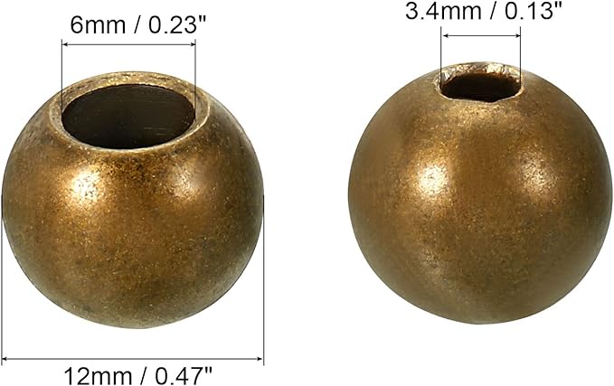 MECCANIXITY Pull Cord Tassels Window Blind Extender Chain Drop Knobs Ball Pull Ends Bronze, for Curtain Blinds Shades Light Ceiling Fan Pull Switch, Pack of 8