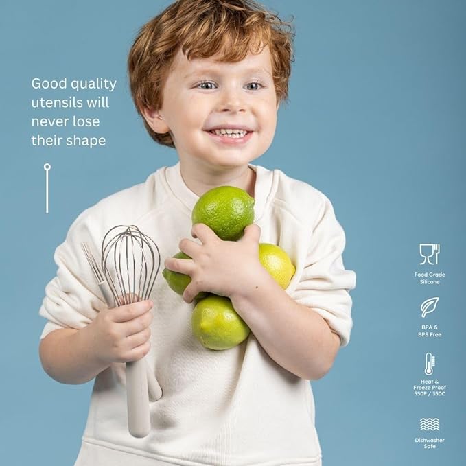 Premium baking utensils for kids: safe, simple & smart. 100% food grade silicone