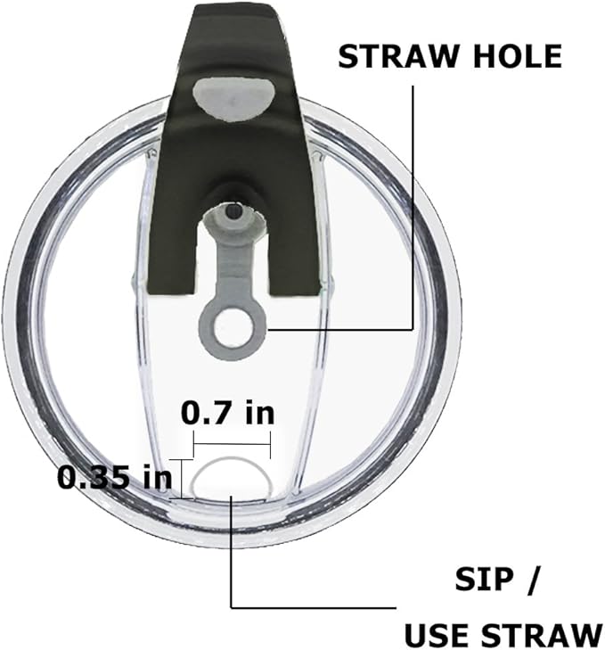 3 Packs Lids for 20oz Tumblers, CNYMANY Spill-proof Splash Resistant Straw-friendly Cover for Old Style Rtic, Ozark Trail 20 oz. Cups - Black