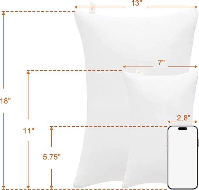 NTBAY Tiny Pillows, Down Alternative 7"x11" Microfiber Mini Pillows for Travel, Pets, Soft Machine Washable Small Pillows for Neck, Wrist, Lumbar and Knee, White