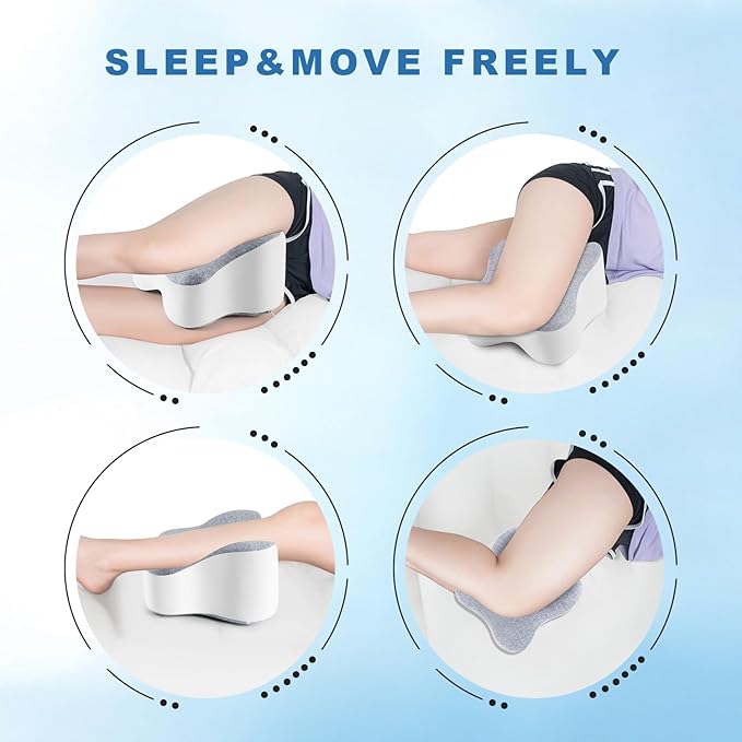 Knee Pillow for Side Sleeper Support Thighs and Knees for Sciatica, Back, HIPS, Knees, Joints Pain Relief - Leg Pillow for Sleeping Between Legs Aligns Spine & Relieves Pressure-Small,Gray
