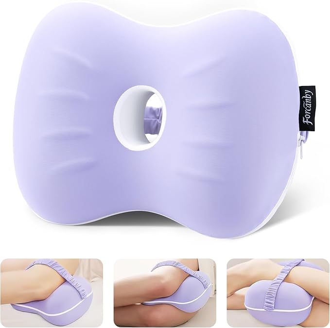 Leg & Knee Pillow for Side Sleepers - Smooth Spine Alignment Pillow - Memory Foam Knee Pillows for Back Hip Pain, Spine Aligning, Sciatica, Surgery Recovery, Pregnancy