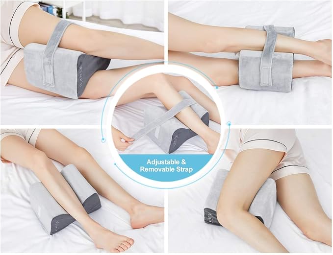 foverhom Memory Foam Knee Pillow,Orthopedic Leg Pillow for Sciatica Relief,Back Pain, Pregnancy, Leg Pain, Hip Pain and Sciatica Relief,Blue