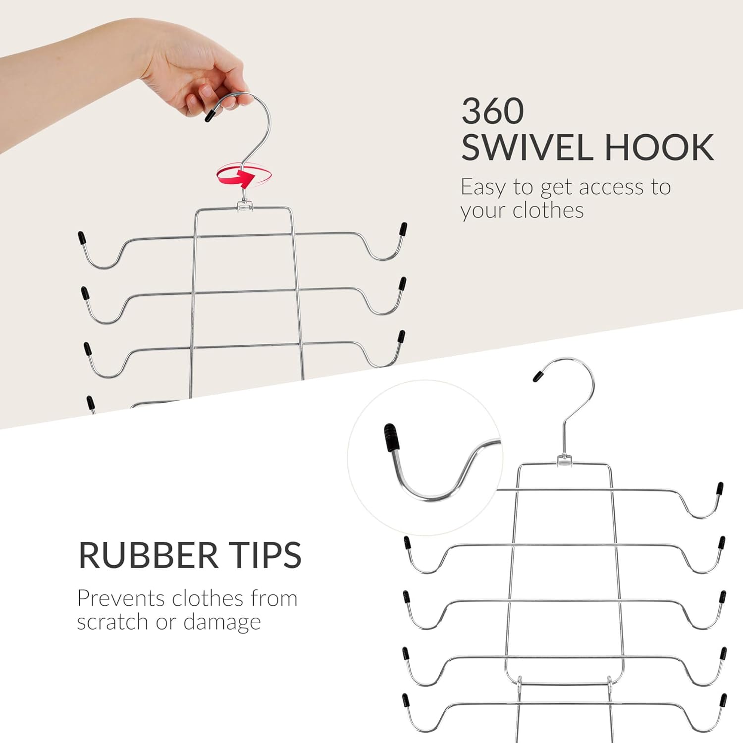 ZEDODIER 3 Pack Tank Top Hanger, Space Saving Bra Hangers, Non-Slip Hanging Sport Bras Holder, Closet Organizers and Storage for Camisoles Tank Tops Bras Ties Swimsuits Strappy Dress, Silver