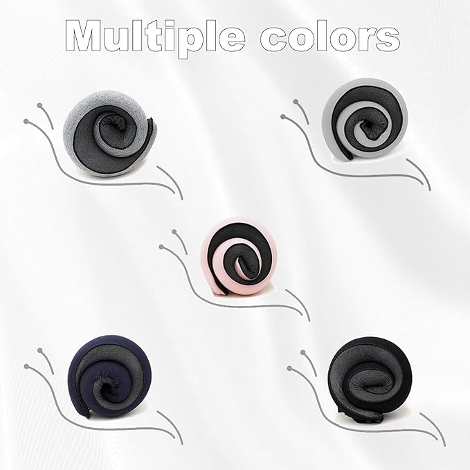 2024 Memory Foam Neck Pillow 360 Degree Neck Support Travel Pillows for Airplanes and Long Flight Travel Neck Pillow (Navy Blue-with Strap)