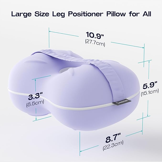 Ruiman Cooling Knee Pillow for Side Sleepers - Between Leg Pillow for Side Sleepers Pregnancy - Memory Foam Knee Pillows for Knee & Hip Pain - Pillow for Between Knees While Sleeping (Lavender)