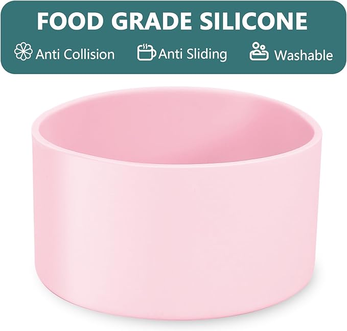 2 Pcs 3 Inch / 75mm Pink Water Bottle Boot, Silicone Tumbler Sleeve Water Bottle Bumper, Tumbler Accessories Water Bottle Bottom Protector for 20oz 30oz 40oz Tumbler Water Bottle