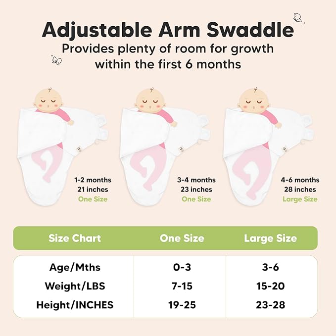 3-Pack Organic Baby Swaddle Sleep Sacks - Newborn Swaddle Sack, Ergonomic Baby Swaddles 0-6 Months, Swaddles for Newborns, Baby Sleep Sack, Baby Swaddle Blanket Wrap, Baby Essentials (Sage, L)