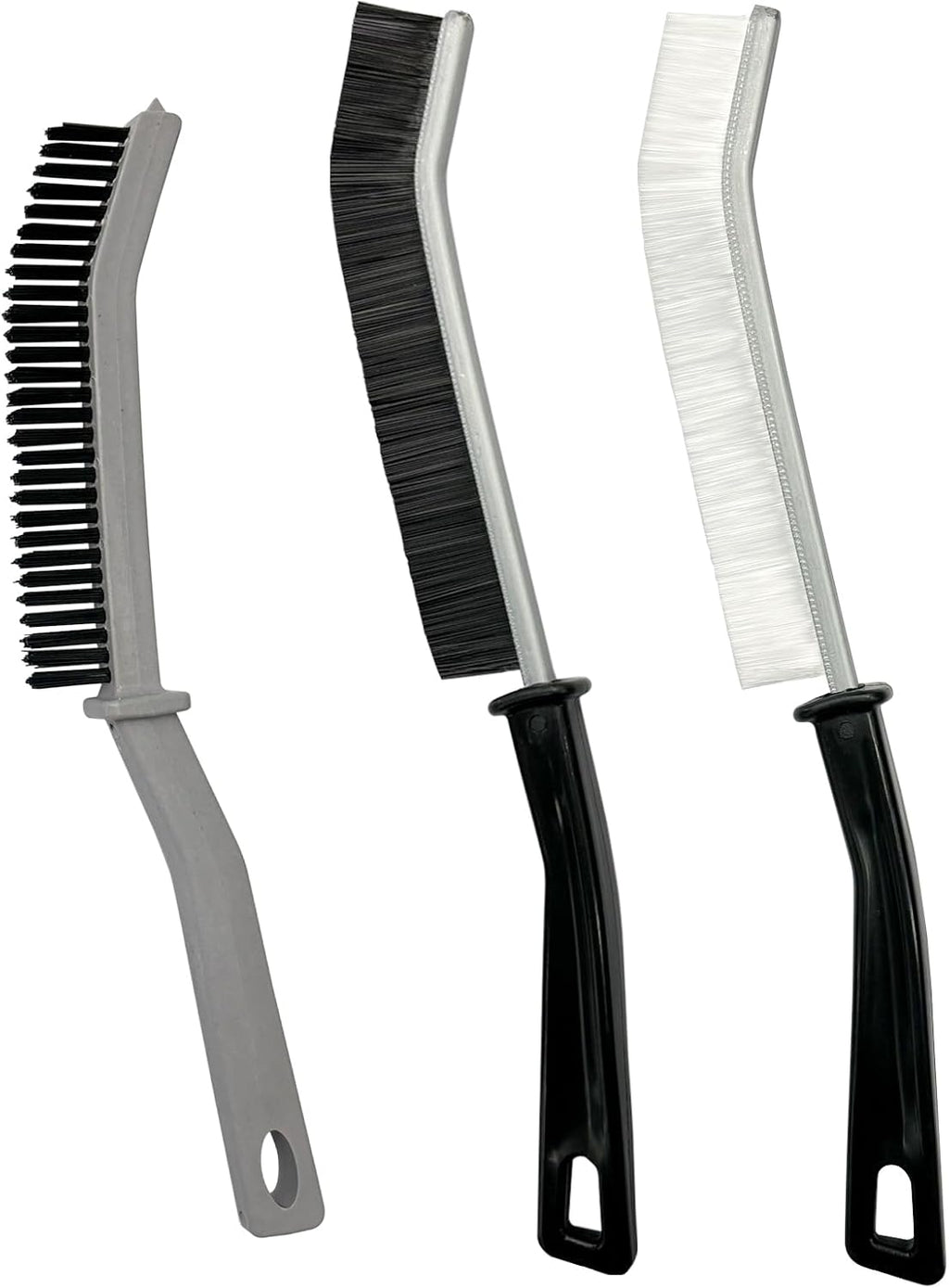 3 Pcs Cleaning Brushes for Household - Crevice Brush for Scrub Small Spaces, Toilet Cleaning Tool with Comfortable Grip, Long&Firm Bristle for Shower Tile Grout, Sinks Gap, Window Tracks, Hinges