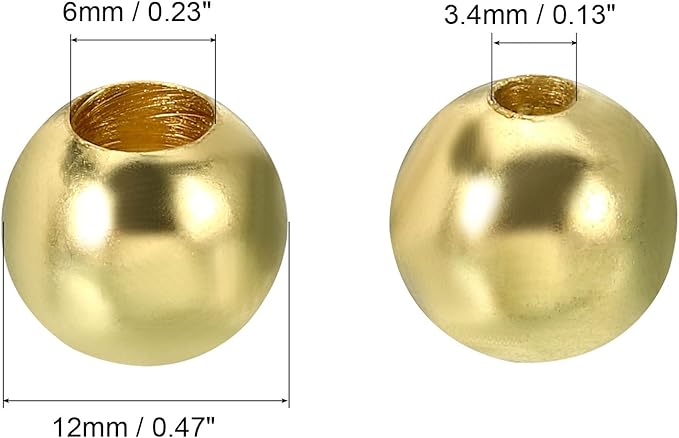 MECCANIXITY Pull Cord Tassels Window Blind Extender Chain Drop Knobs Ball Pull Ends Gold Tone, for Curtain Blinds Shades Light Ceiling Fan Pull Switch, Pack of 12