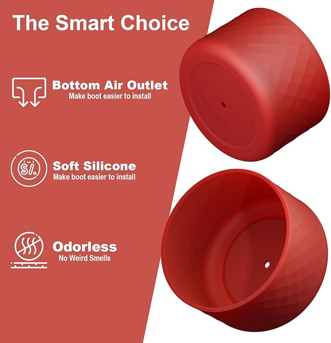 2PCS Silicone Water Bottle Boot for Owala 24oz 32oz 40oz, Anti-Slip Protective Sleeve Bottom Bumper Protector for FreeSip, Twist, and Flip Stainless Steel Water Bottles