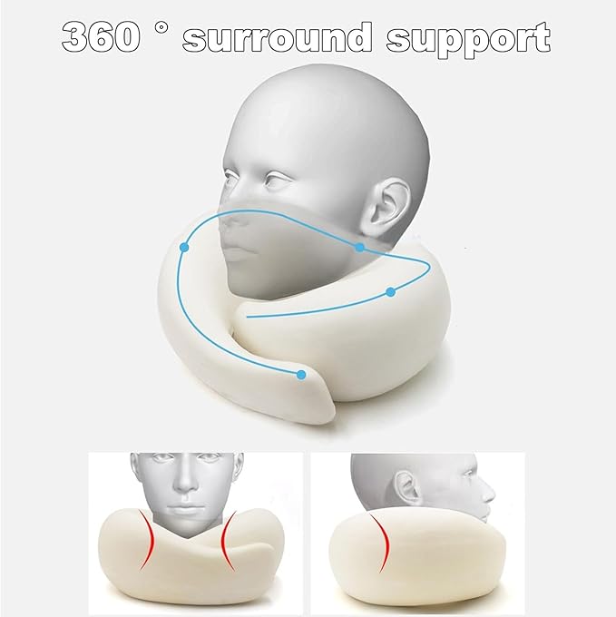2024 Travel Neck Pillow, New Neck Pillow, 360° Travel Neck Pillows, Airplane Travel Neck Pillow, Memory Foam Travel Neck Pillow, Stowable U-Shaped Pillow