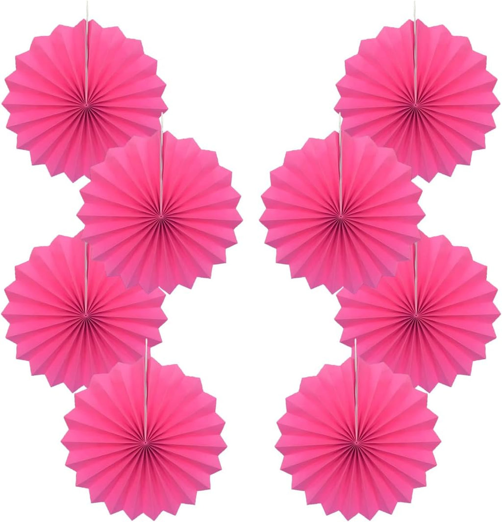 Red Graduation Party Decor,Girls Party Decorations ,Party Supplies Party Fans 12in, Anniversary Decorations for Party,Wedding Graduation Events Accessories 30 Color DIY Set （Rose Red）