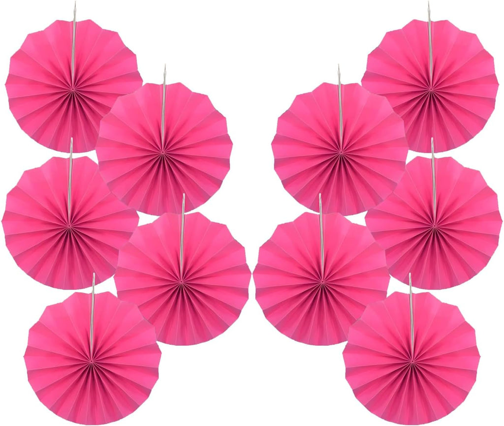 Red Graduation Party Decor,Girls Party Decorations ,Party Supplies Party Fans 8in, Anniversary Decorations for Party,Wedding Graduation Events Accessories 30 Color DIY Set （Rose Red）