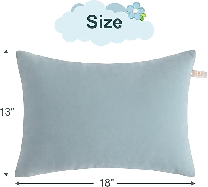 BEDSUM 2 Pack Pillows, 13"x18" Microfiber Pillows for Travel, Pets, Soft and Machine Washable Small Pillows for Neck, Wrist, and Knee Comfort, Sea Green