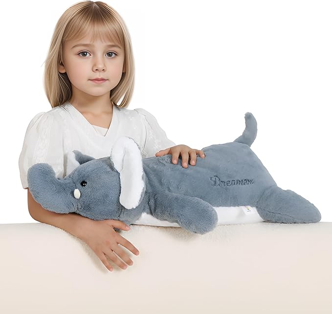 24 inch Cute Giant Weighted Elephant Plush Soft Body Pillow, Large Grey Elephant Weighted Stuffed Animals Toys plushies, Gift for Kids Girls and Boy, Birthday