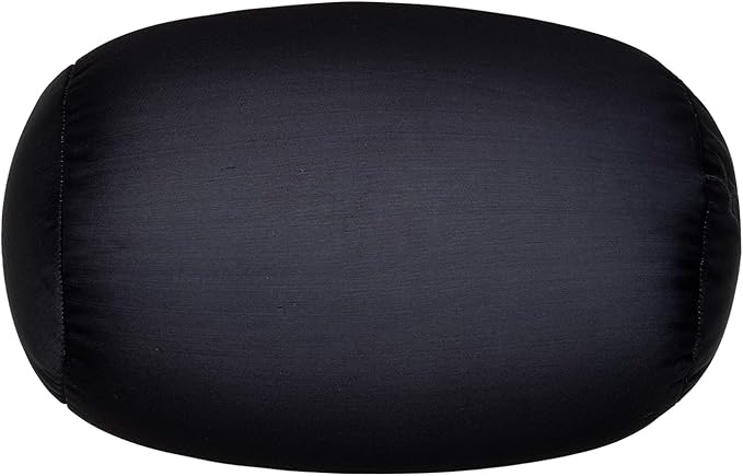 Microbead Body Pillow, Tube Microbead Bolster Bean Smooth Cool Pillow Neck Cervical Roll Pillow for Sleeping 7 x 12Inch Throw Travel Pillow(Carbon Black)