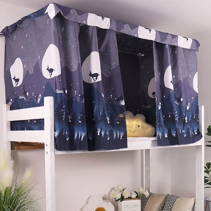 XGOPTS Bottom Bunk Bed Curtains Students Dormitory Bunk Bed Curtains Loft Bedroom Privacy Curtains Single Sleeper Blackout Cloth Bed Tent Curtain Shading Net Lightproof Bedding Spread Curtain Canopy