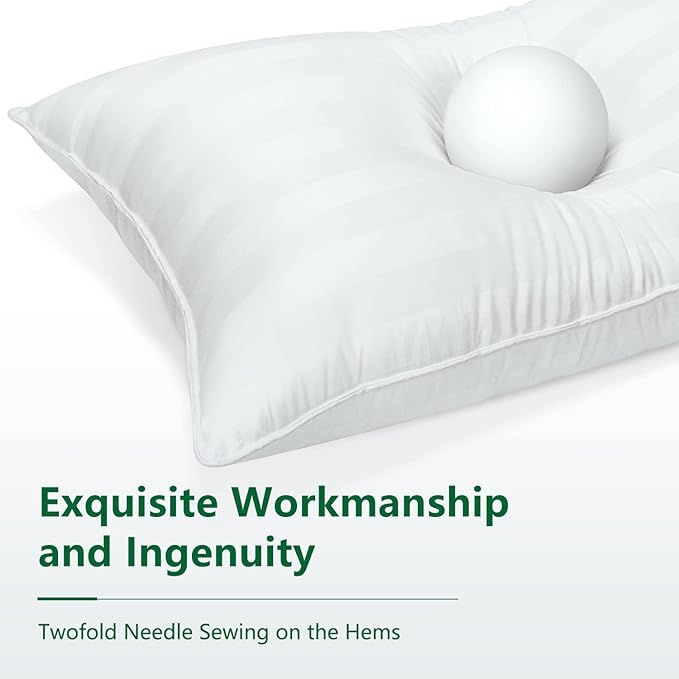 COZSINOOR Queen Size Bed Pillows for Sleeping - Premium Down Alternative Pillows Set of 2 for Side, Back, Stomach Sleepers - Hotel Quality Fluffy Soft Microfiber Fill Breathable Skin-Friendly Cover