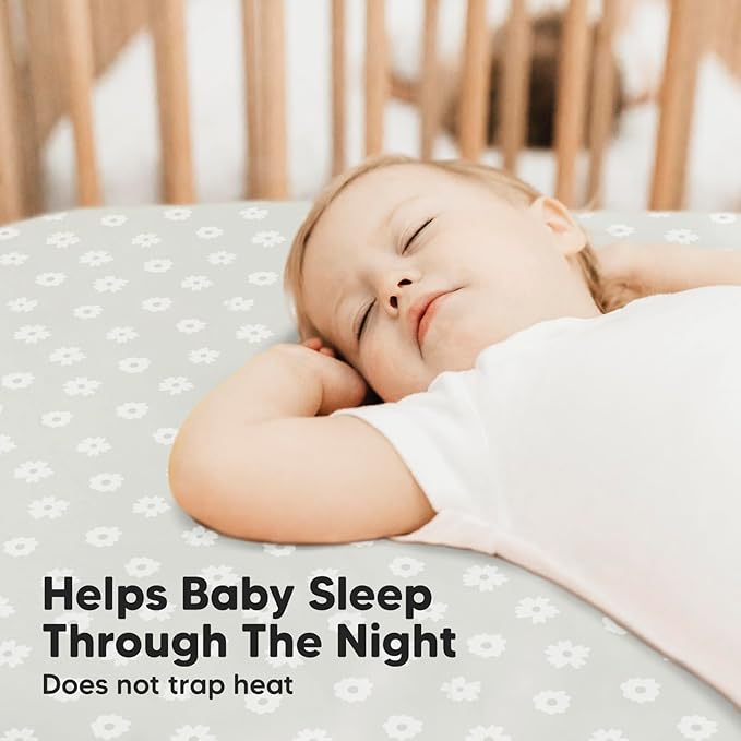 2-Pack Crib Sheets for Boys,Girls - Viscose Derived from Bamboo Fitted Crib Sheet, Organic Baby Crib Sheets, Crib Mattress Sheet,Toddler Bed Sheets,Baby Sheets for Crib Fitted Sheets(Meadow)