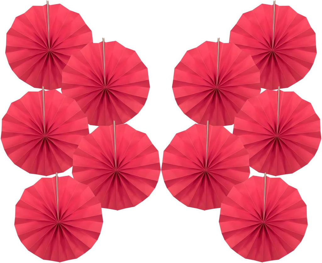 Red Birthday Decorations,DIY Red Paper Fans Hanging Decoration ,Party Supplies Party Fans 8in, Wedding Graduation Events Accessories 30 Color DIY Set （Red）