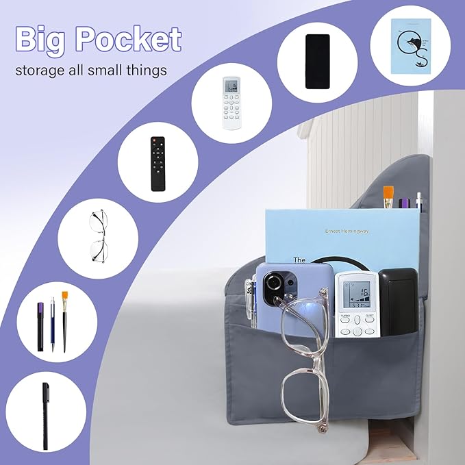 Vekkia King Size Bed Wedge Pillow for Headboard/Bed Wedge Gap Filler/Mattress Gap Filler/Wedge Pillow Headboard to Close The Gap (0-6") Between Your Headboard and Mattress, (Grey 76"x10"x7")