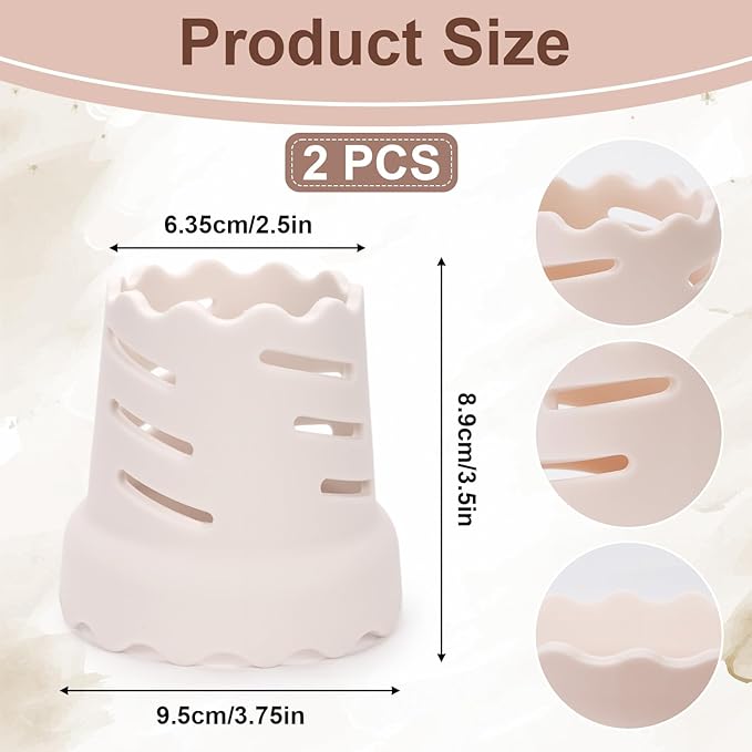 2pcs Drying Rack for Water Bottles, BPA Free Silicone Drying Rack for 15oz-100oz Bottles and Tumblers, Stackable Bottle Drying Holder Rack for HydroFlask, Yeti, Simple Modern, Camelbak(White)