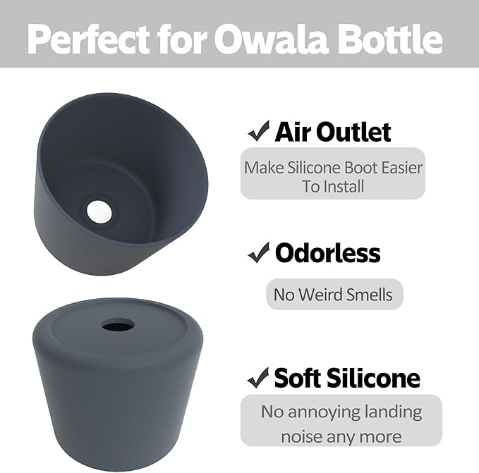 2PCS Silicone Water Bottle Boot for Owala 24oz 32oz 40oz,Anti-Slip Protective Sleeve Bottom Bumper Protector for FreeSip, Twist, and Flip Water Bottles