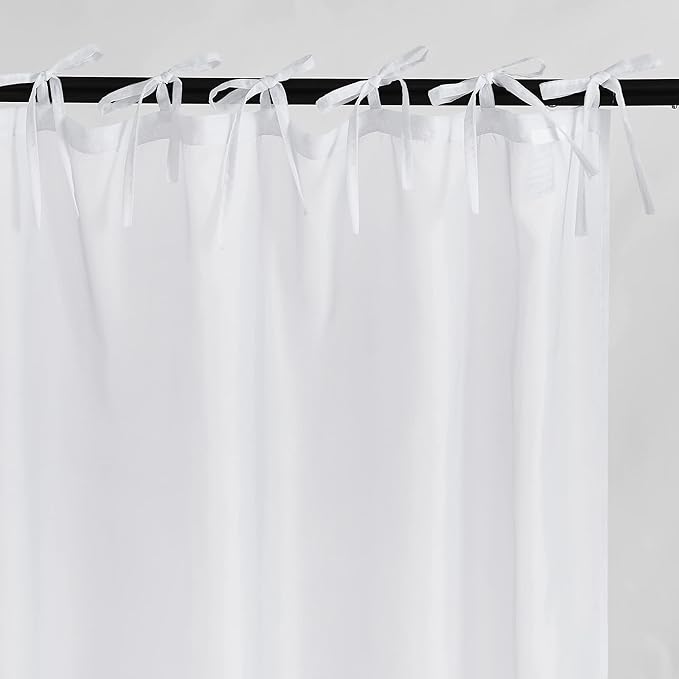 KGORGE Canopy Bed Sheer Curtains for Queen/King/Twin/Full Size, 8 Panels for Girls Boys Adults Bed, Home Bedroom Decor (White, 45 inch Width X 90 inch Length)