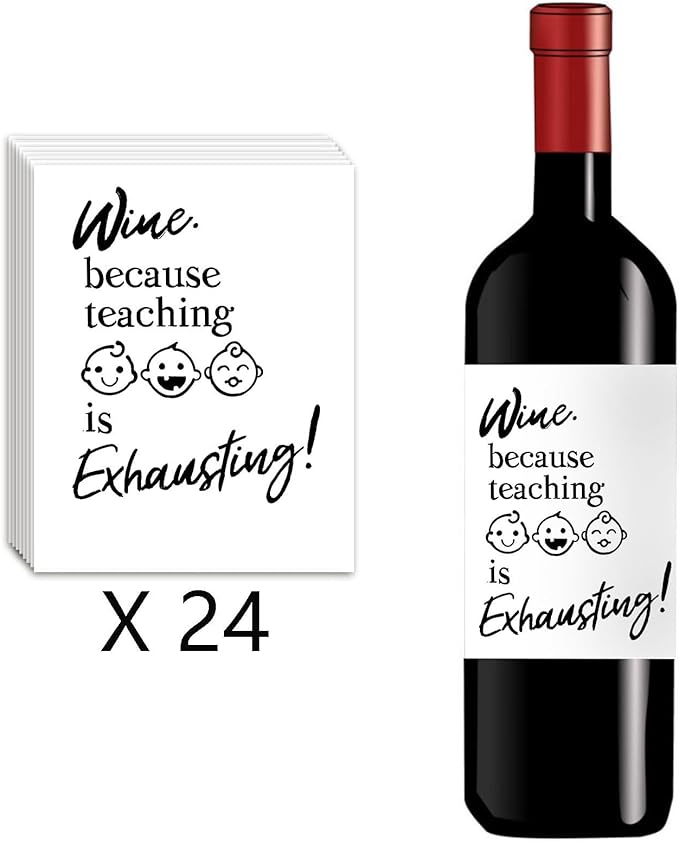 24 Pcs Teacher Thank You Gifts Wine Labels Teacher Appreciation Gifts Wine Bottle Stickers A Truly Great Teacher Wine Labels for Bottles Gifts for Women Men