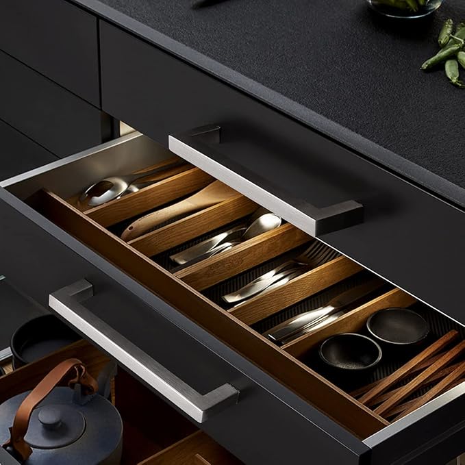 Probrico 10 Pack Kitchen Furniture Hardware Cupboard Drawer Door Cabinet Pulls and Knobs Stainless Steel T Bar Modern Contempory Style, 6-3/10" Hole Centers