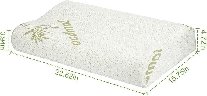iMounTEK Bed Pillow Rayon derived from Bamboo Memory Foam Pillow, Sleep Pillow Contoured Orthopedic Pillow Soft Neck Support Breath Pillow (L)