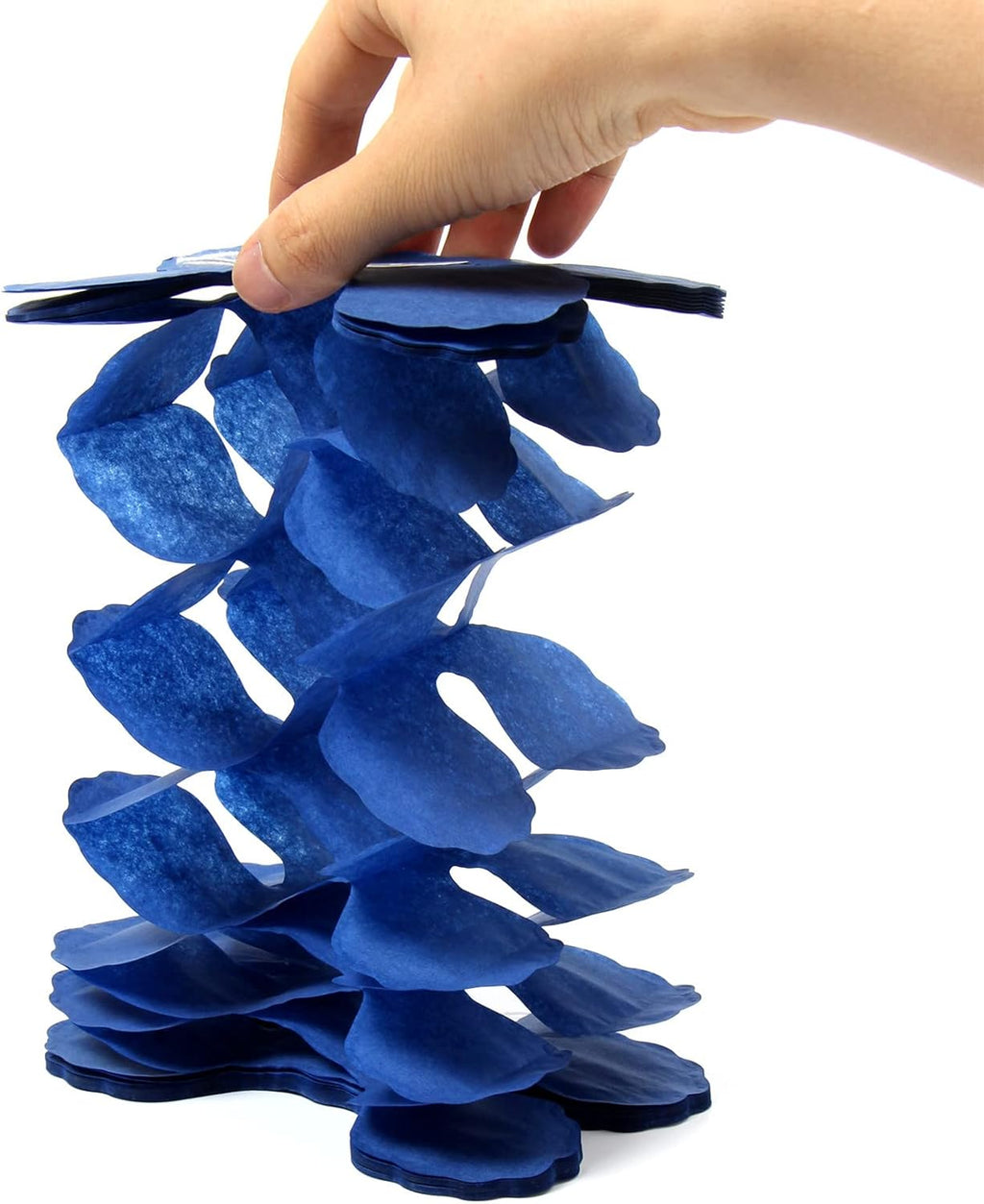 Navy-Blue White-Silver Party-Decorations Streamers Garland - 12pcs Royal Graduation 2025 4-Leaf Clover Paper Streamer Men Boy Birthday Wedding Bridal Shower Flower Banners Fathers Day Decor Ouruola