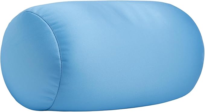 Microbead Body Pillow, Tube Microbead Bolster Bean Smooth Cool Pillow Neck Cervical Roll Pillow for Sleeping 7 x 12Inch Throw Travel Pillow(Maya Blue)