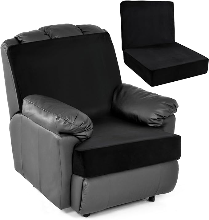 HOMBYS Memory Foam Lumbar Support Pillow for Recliner with Recliner Chair Seat Cushion-Thick Seat Cushion for Elderly with Long Back Support, Extra Large & Non-Slip