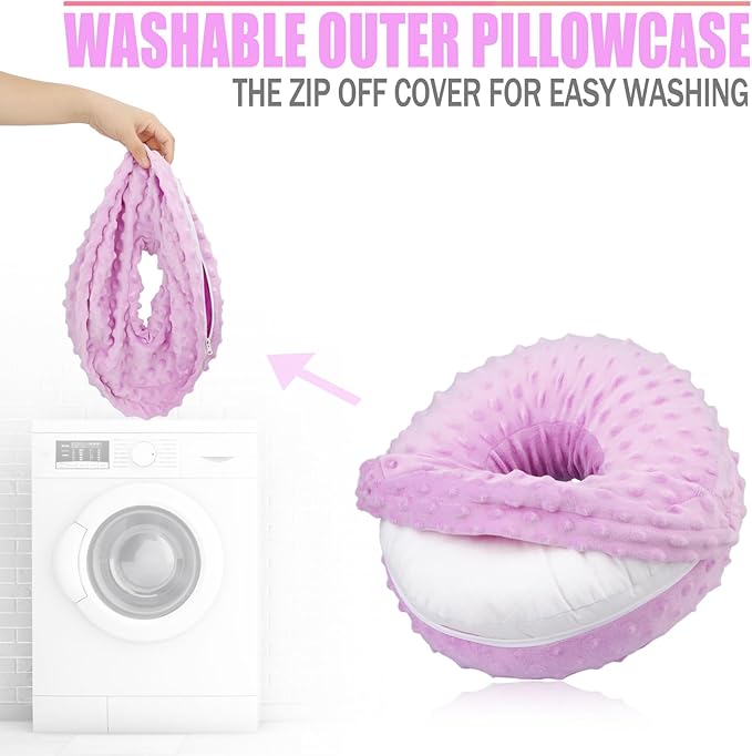 Easy to Clean Ear Hole Piercing Pillows for Ear Pain with Removable Pillowcase Cushion Head Neck Support Sleeping with Fresh Pierced Ear Earings