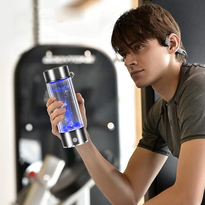 3 Mins Negative Ion Hydrogens-Rich Water Cup Generator Alkaline 450ML Portable USB Charge Electrolytic Generator Lonization Bottle Glass Anti-aging Health Care Cup