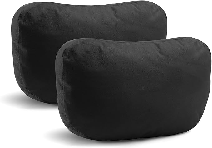 2Pcs Car Neck Pillows for headrests,for Travel Interior Accessories and Suede Support Head Pillows，Balance Neck Pillow Designed to Relieve Neck Pain and Muscle Tension.(Black)