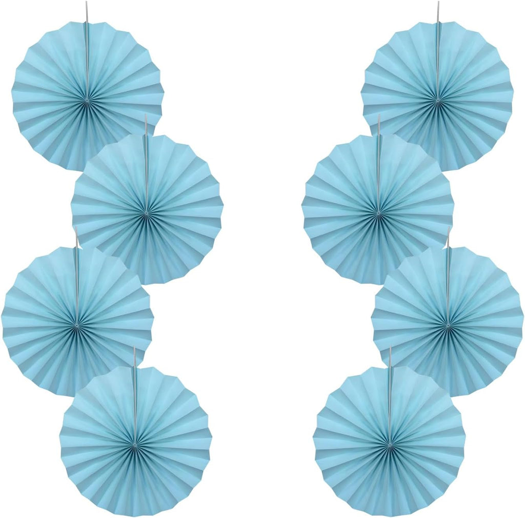 Blue Graduation Party Decor,Baby Blue Party Decorations,Christmas Baby Shower Decorations,Under The Sea Decorations,Blue Bachelorette Party 12in Hanging Paper Fans 30 Color DIY Set (Light Blue)