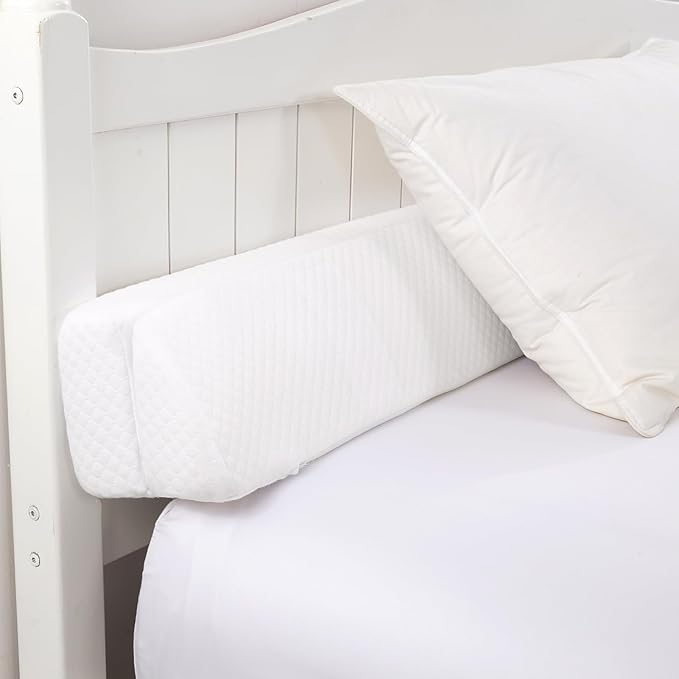 MABOZOO Pillow Wedge for Headboard Gap,Bed Gap Filler Full Size,Foldable Bed Wedge Pillow for Headboard,White Bed Wedge Gap Filler,Foam Mattress Gap Filler,54"x6"x6"