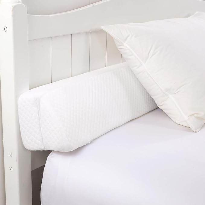 MABOZOO Pillow Wedge for Headboard Gap,Bed Gap Filler Twin Size,Foldable Bed Wedge Pillow for Headboard,White Bed Wedge Gap Filler,Foam Mattress Gap Filler,39"x6"x6"