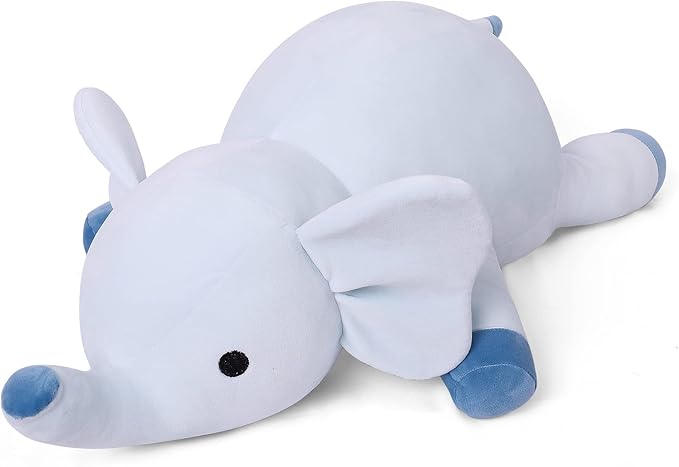 24" 4.2lbs Elephant Weighted Stuffed Animals,Cute Cuddle Plushie toy Weighted Elephant Plush Throw Pillow for Children Kids Adults(Elephant)