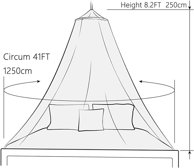 Mosquito Net Bed Canopy for Girls,King Canopy Bed Curtains Full Queen Size from Ceiling,Dome Mosquito Netting Bed Tent Twin Girls Princess Canopy Bed White Decor for Baby Crib,Kid Bed and Adult Beds